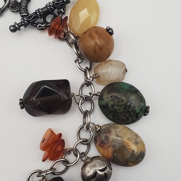 SILPADA Sterling Silver Cha Cha Bracelet Multi Stone Dangle Bead Charms 7.5” - Picture 4 of 7